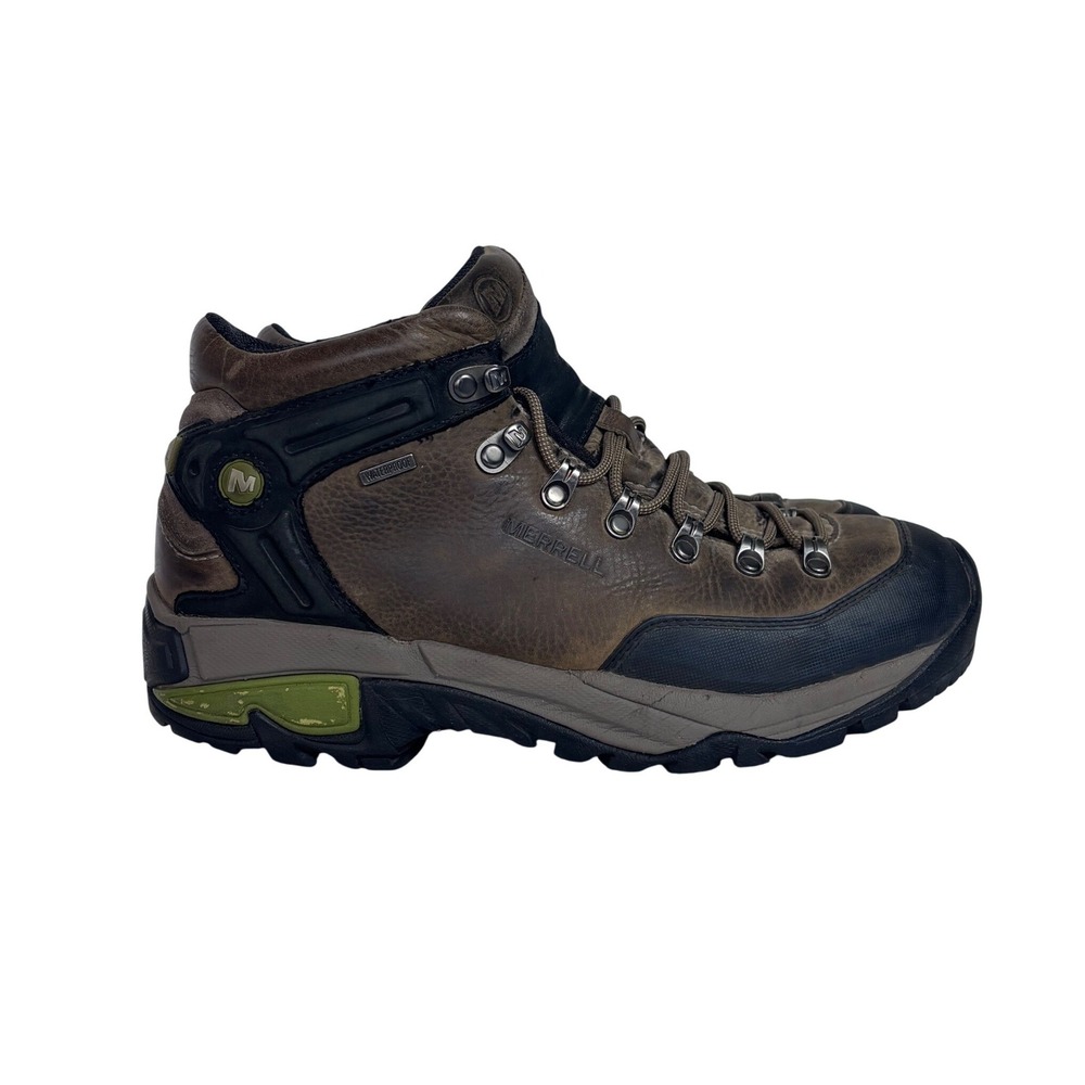 Merrell Col Mid Bungee Cord Men 9.5 Brown Leather Waterproof Hiking Boots J50219